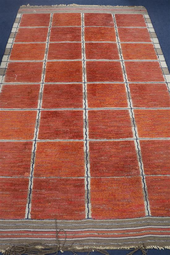 A Kabeh style Swedish pink ground rug, 255 x 156cm